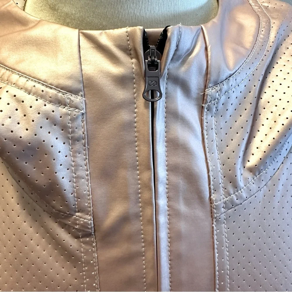 *CLOSET CLEAR OUT*CALIA Anywhere Metallic Foil Perforated Half Zip Jacket-Size M - Picture 4 of 8